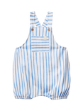 Benetton Baby Cotton Striped Dungarees, Optical White