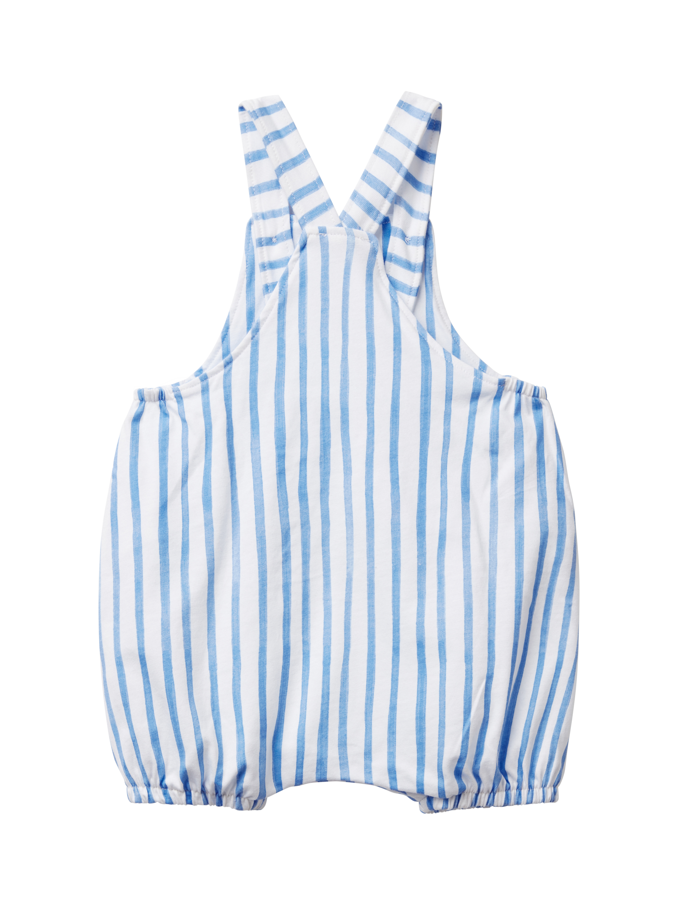 Product image 2 of 3, which shows Benetton Baby Cotton Striped Dungarees, Optical White, 6-9 months
