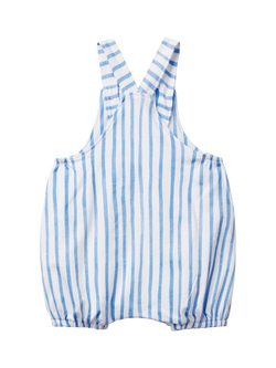 Benetton Baby Cotton Striped Dungarees, Optical White - view 2, Optical White