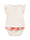 Benetton Baby Cotton Top and Shorts Set, White Cream