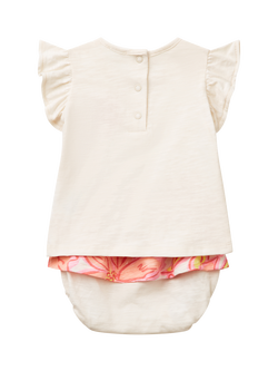 Benetton Baby Cotton Top and Shorts Set, White Cream - view 2, White Cream