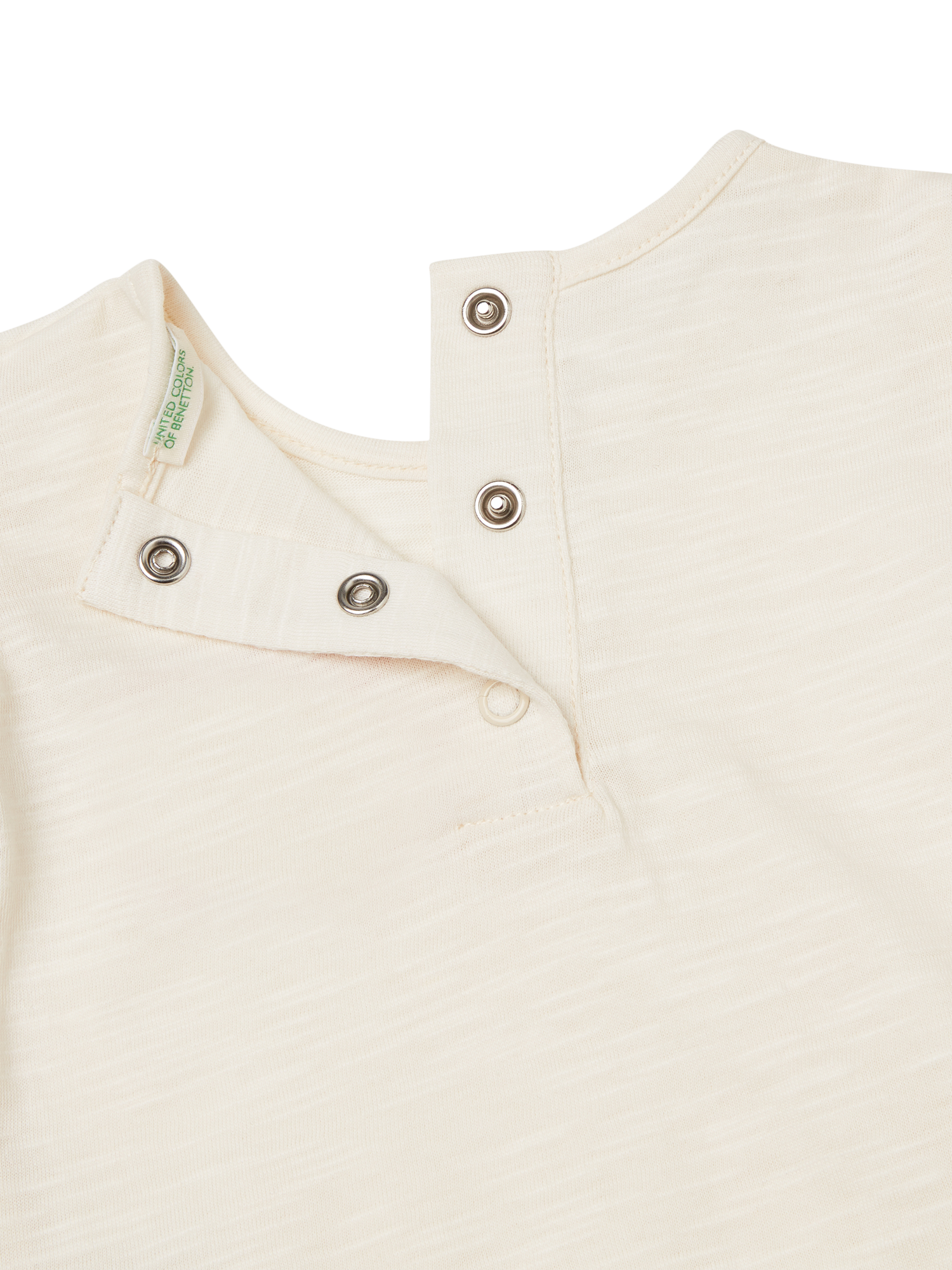 Product image 3 of 4, which shows Benetton Baby Cotton Top and Shorts Set, White Cream, 3-6 months