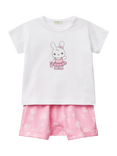 Benetton Baby Ballet Bunny T-Shirt and Shorts Set, Pink