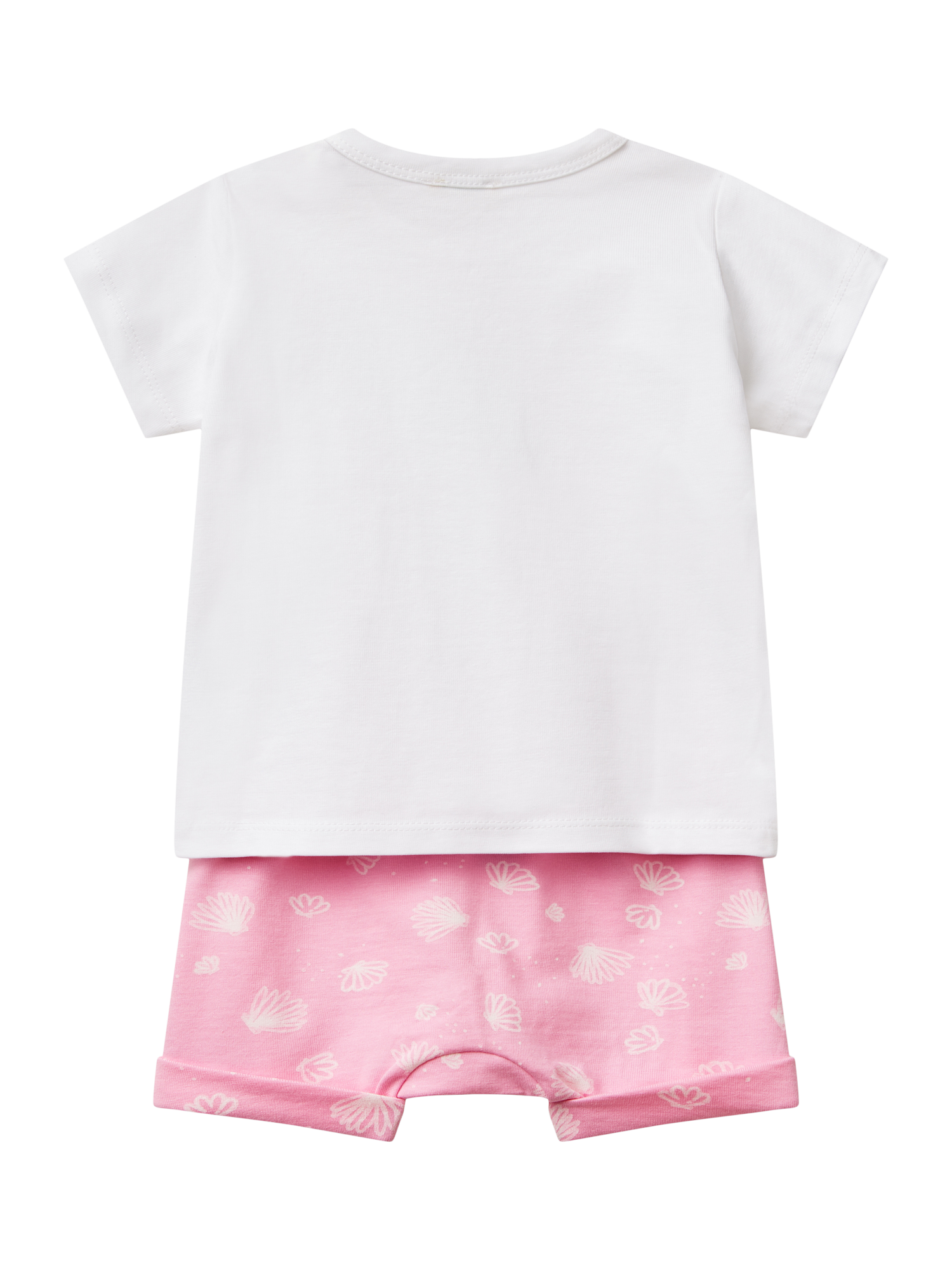 Product image 2 of 4, which shows Benetton Baby Ballet Bunny T-Shirt and Shorts Set, Pink, 12-18 months