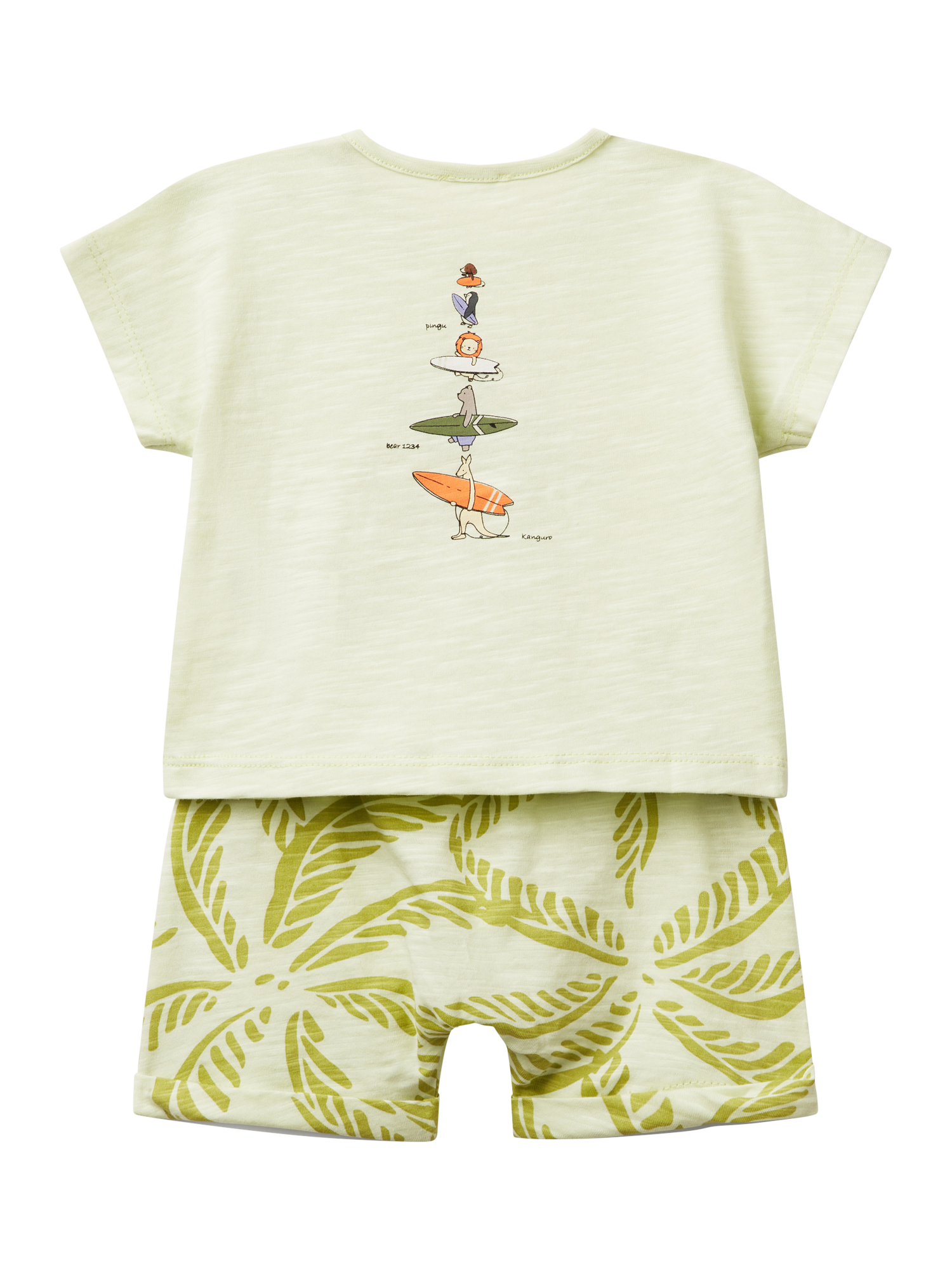 Product image 2 of 4, which shows Benetton Baby Cotton Top and Shorts Set, Light Green, 1-3 months
