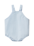 Benetton Baby Cotton Button Romper, Light Blue Powder