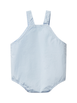 Benetton Baby Cotton Button Romper, Light Blue Powder - view 2, Light Blue Powder
