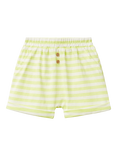 Benetton Baby Cotton Striped Shorts, Lime