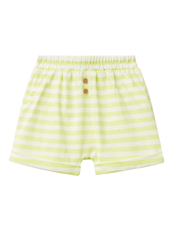 Benetton Baby Cotton Striped Shorts, Lime, Lime