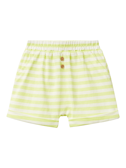 Benetton Baby Cotton Striped Shorts, Lime, Lime