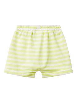 Benetton Baby Cotton Striped Shorts, Lime - view 2, Lime
