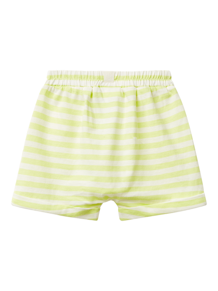 Benetton Baby Cotton Striped Shorts, Lime - view 2, Lime