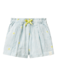Benetton Baby Cotton Striped Drawstring Shorts, Offwhite