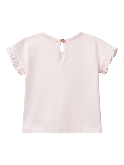 Benetton Baby Cotton Tassel Starfish T-Shirt, Pastel Pink - view 2, Pastel Pink