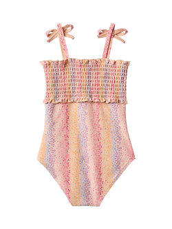 WHEAT Kids' Selma Shirred Printed Swimsuit, Multi - view 2, Multi