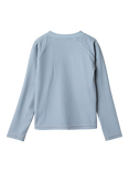 WHEAT Kids' Striped Long Sleeve Swim T-Shirt, Blue Mid