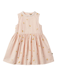 WHEAT Kids' Elma Cotton Sleeveless Floral Embroidered Dress, Cream/Multi