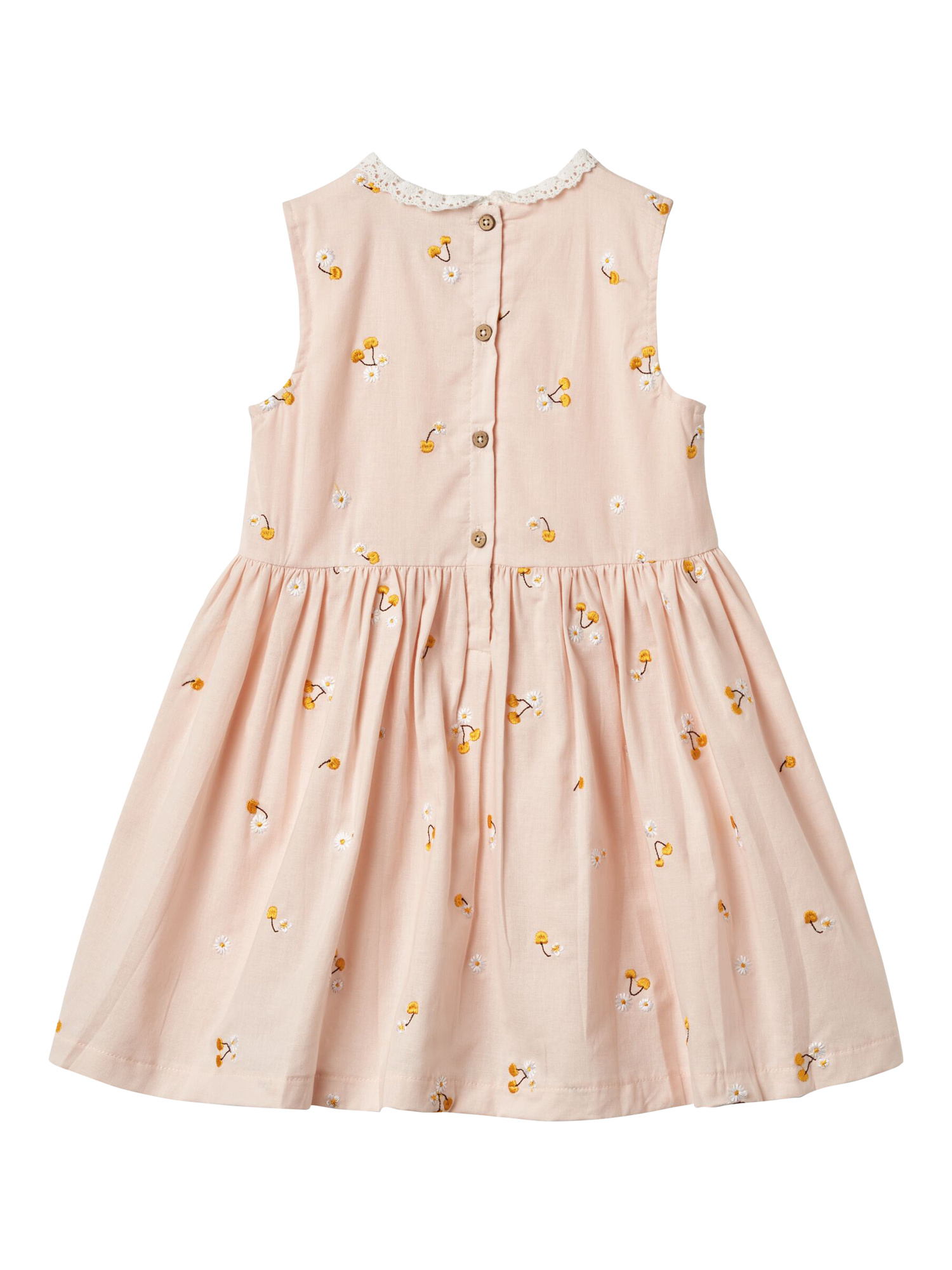Product image 2 of 2, which shows WHEAT Kids' Elma Cotton Sleeveless Floral Embroidered Dress, Cream/Multi, 3 years
