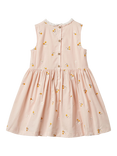 WHEAT Kids' Elma Cotton Sleeveless Floral Embroidered Dress, Cream/Multi