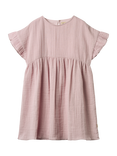 WHEAT Kids' Cotton Short Sleeved Ruffle Dress, 9428 Lavender Mist