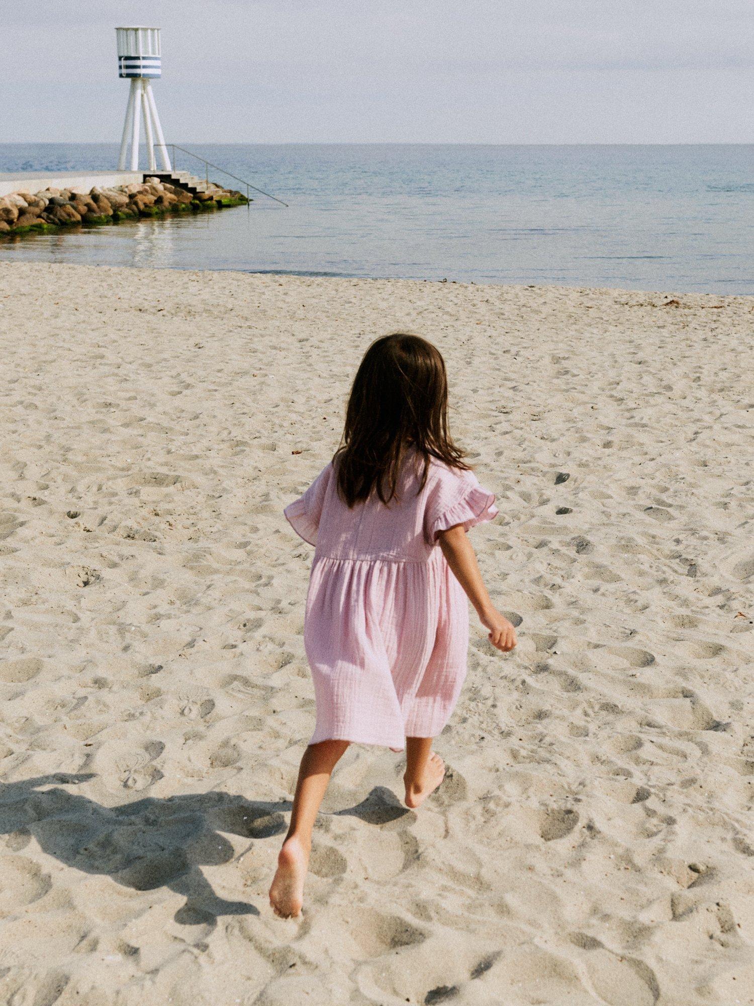 Product image 6 of 6, which shows WHEAT Kids' Cotton Short Sleeved Ruffle Dress, 9428 Lavender Mist, 3 years