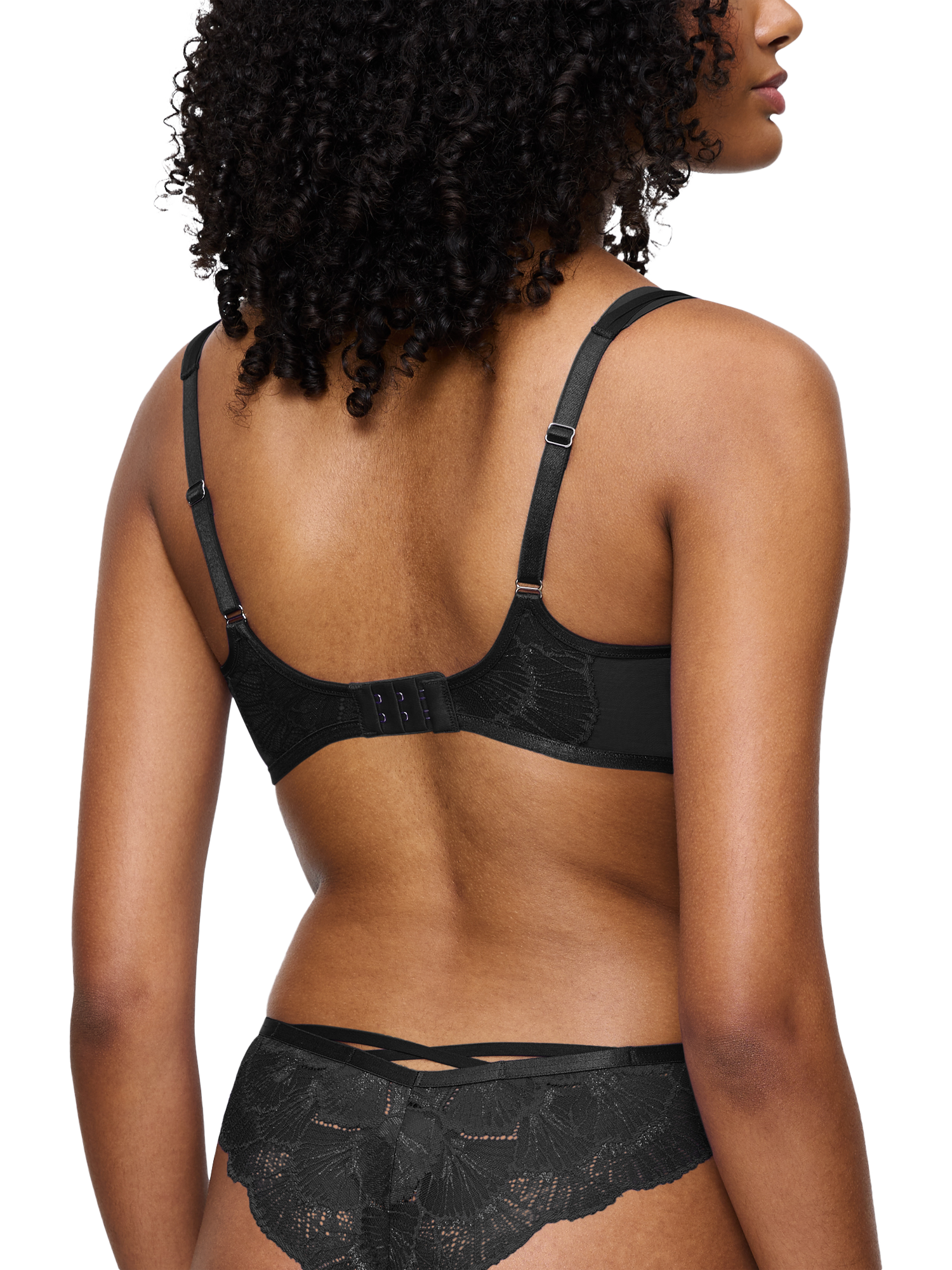 Product image 2 of 5, which shows Triumph Palina Padded Undwerwired Balconette Bra, Black, 32B