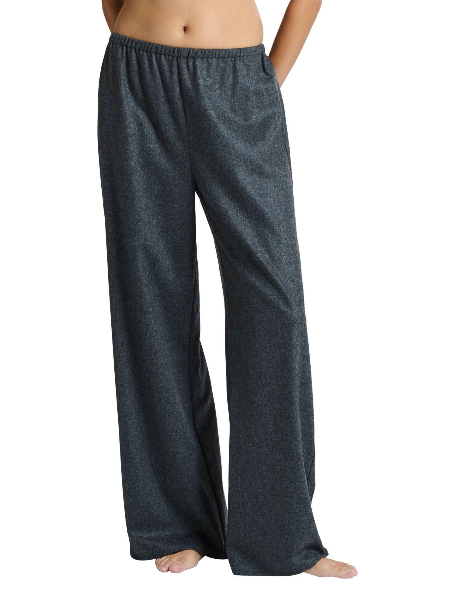 Product image 1 of 6, which shows ASCENO Austin Wool Rich Trousers, Charcoal, XS