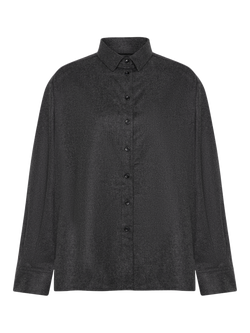 ASCENO Maya Wool Rich Shirt, Charcoal - view 2, Charcoal
