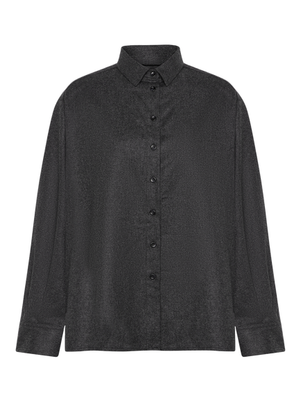ASCENO Maya Wool Rich Shirt, Charcoal - view 2, Charcoal