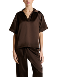 ASCENO Modena Silk Rich Top, Dark Brown