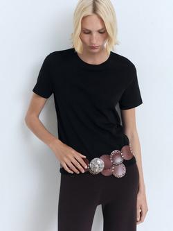 Mango Rita Crew Neck T-Shirt, Black