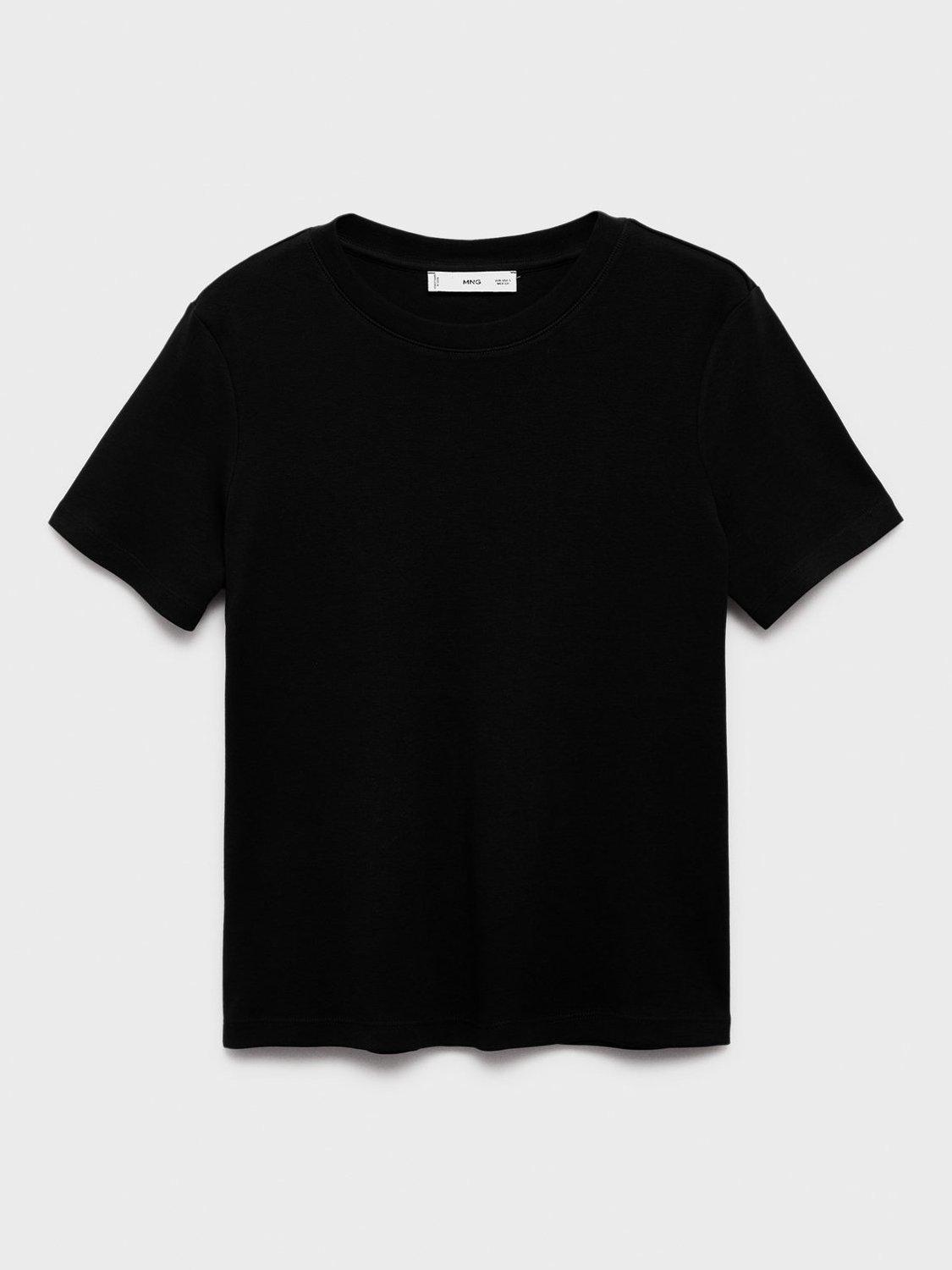 Product image 3 of 7, which shows Mango Rita Crew Neck T-Shirt, Black, XS