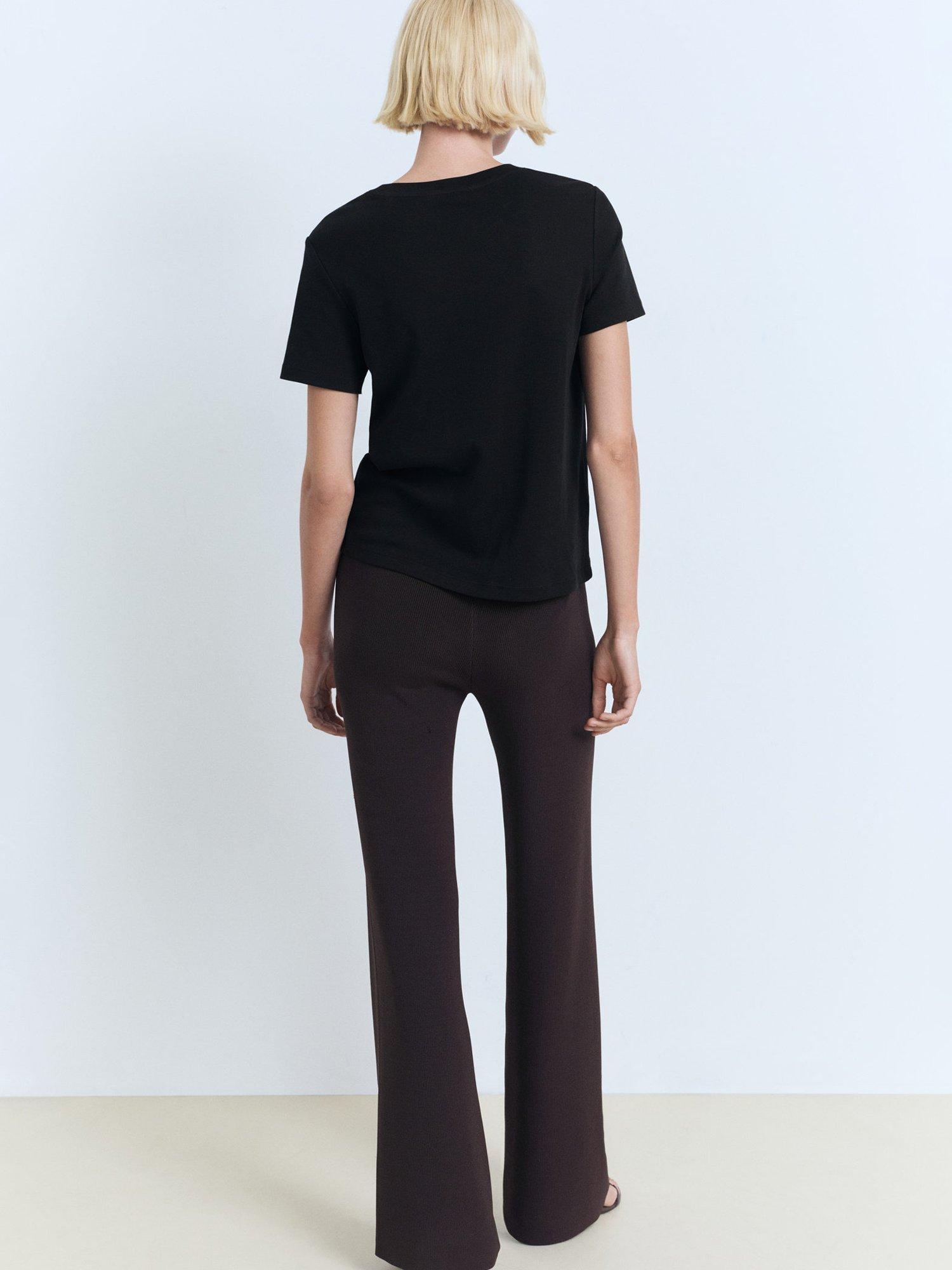 Product image 4 of 7, which shows Mango Rita Crew Neck T-Shirt, Black, XS