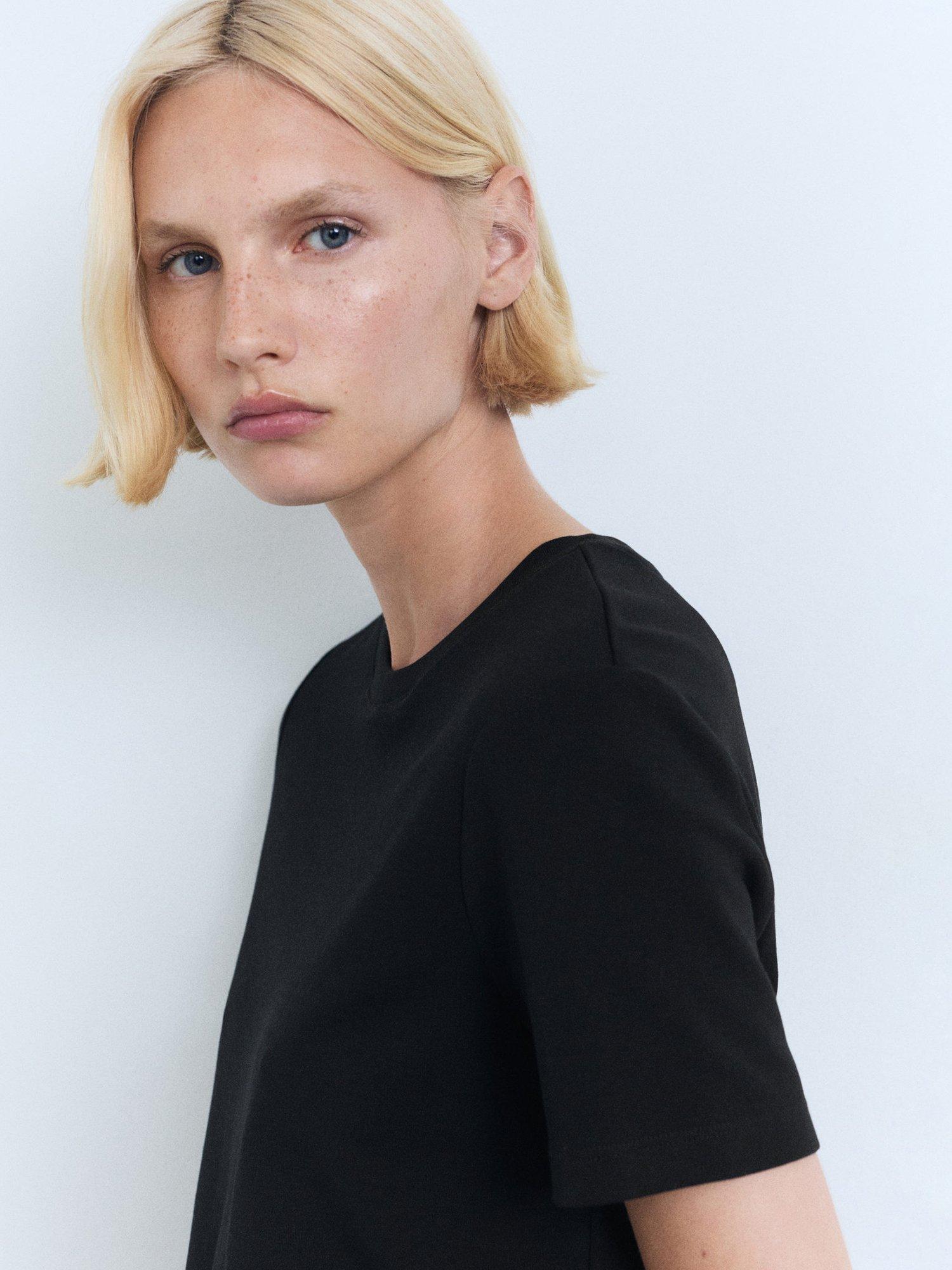 Product image 6 of 7, which shows Mango Rita Crew Neck T-Shirt, Black, XS