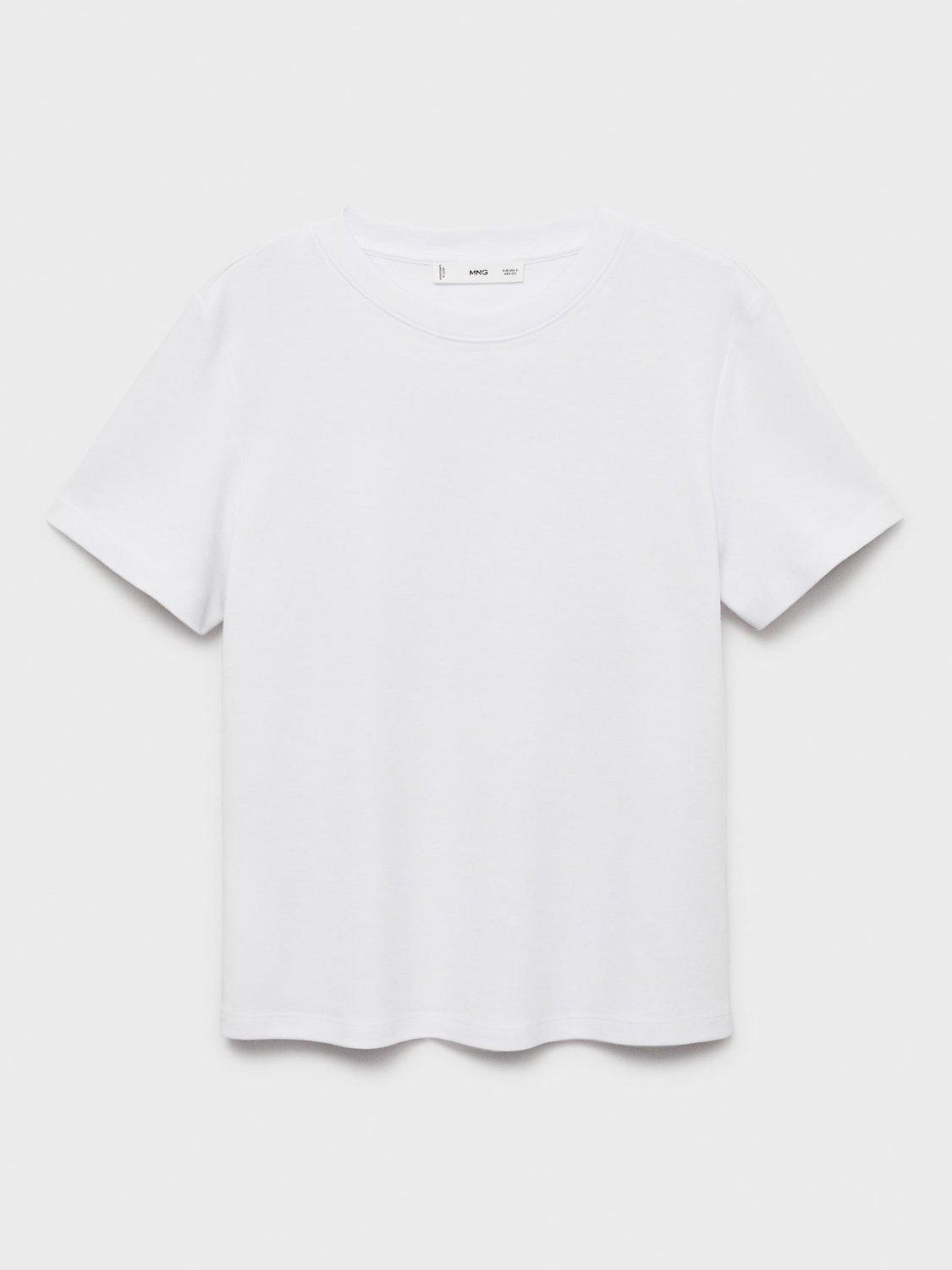 Product image 3 of 7, which shows Mango Rita Crew Neck T-Shirt, White, 5XL