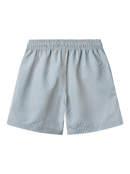 WHEAT Kids' Hansi Striped Drawstring Swim Shorts, Blue - view 2, Blue