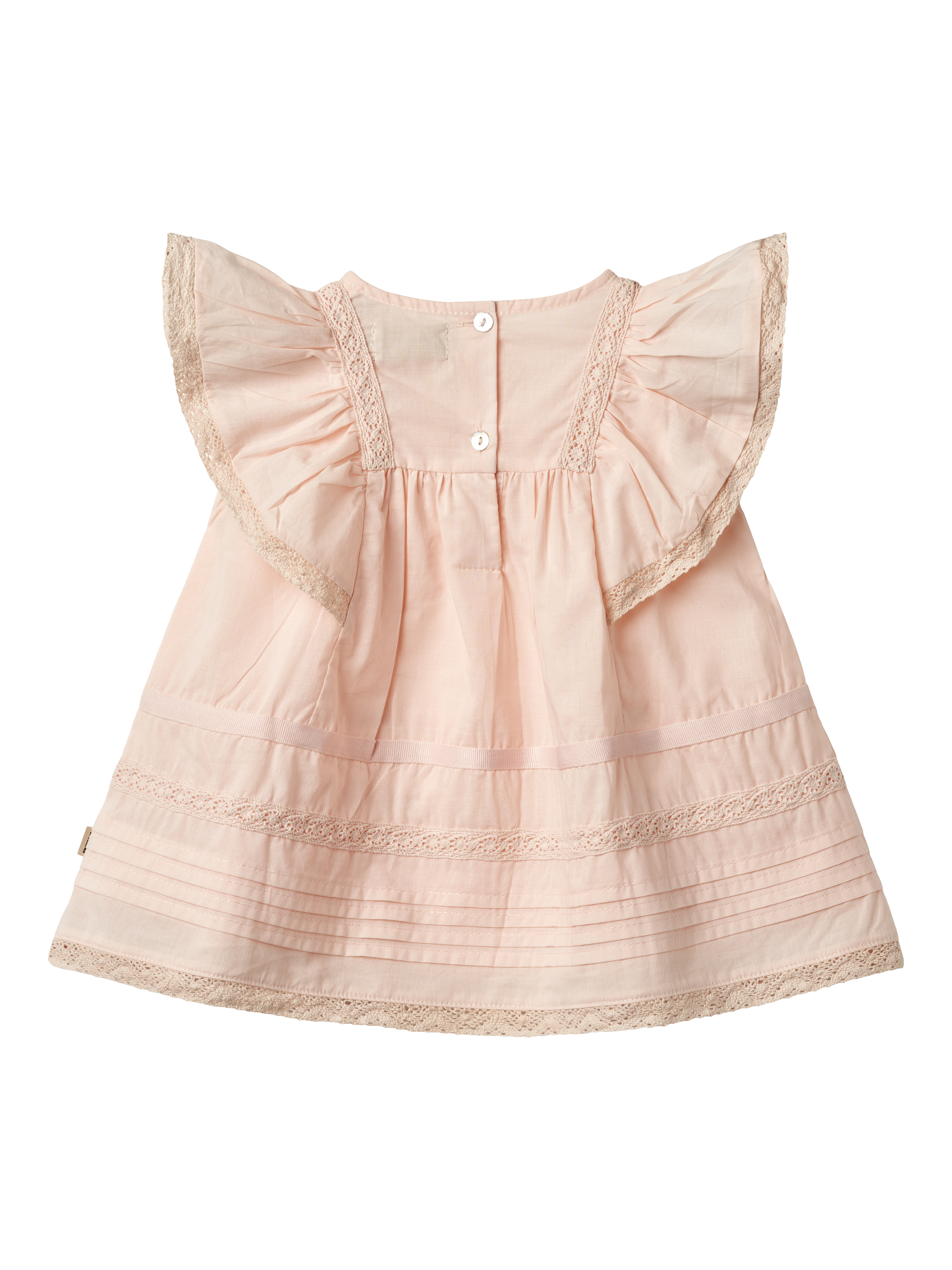Product image 2 of 3, which shows WHEAT Baby Minna Cotton Ruffle Dress, 2400 Powder, 2 years