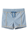 WHEAT Baby UV Pro Stripe Print Drawstring Swim Shorts, Blue/Multi