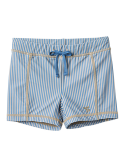 WHEAT Baby UV Pro Stripe Print Drawstring Swim Shorts, Blue/Multi, Blue/Multi