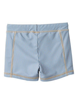 WHEAT Baby UV Pro Stripe Print Drawstring Swim Shorts, Blue/Multi - view 2, Blue/Multi