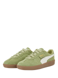 PUMA Palermo Suede Blend Lace Up Trainers, Green/White