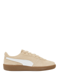 PUMA Palermo Suede Blend Lace Up Trainers, Sand/White