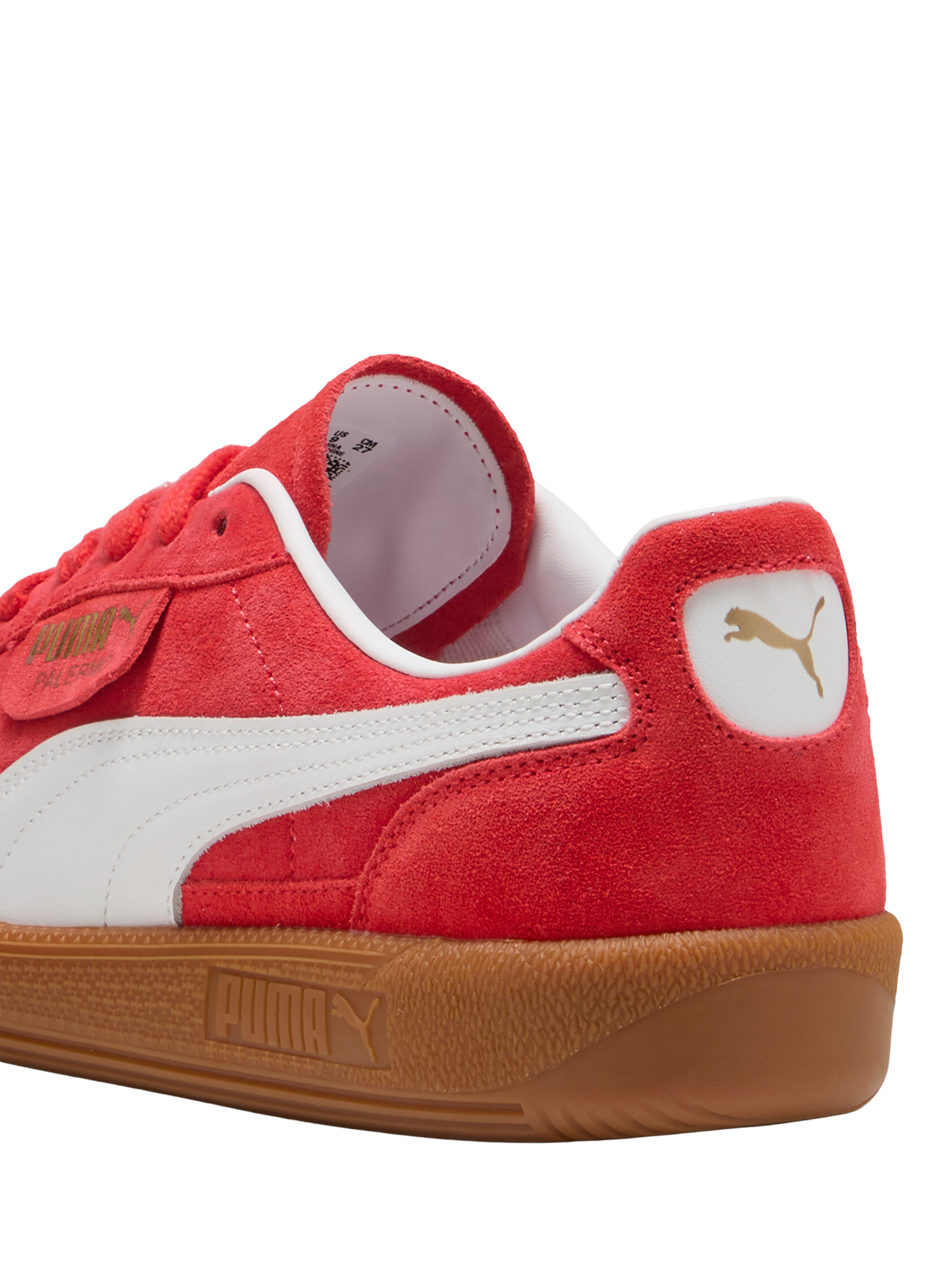Product image 3 of 6, which shows PUMA Palermo Trainers, Red/White, 4