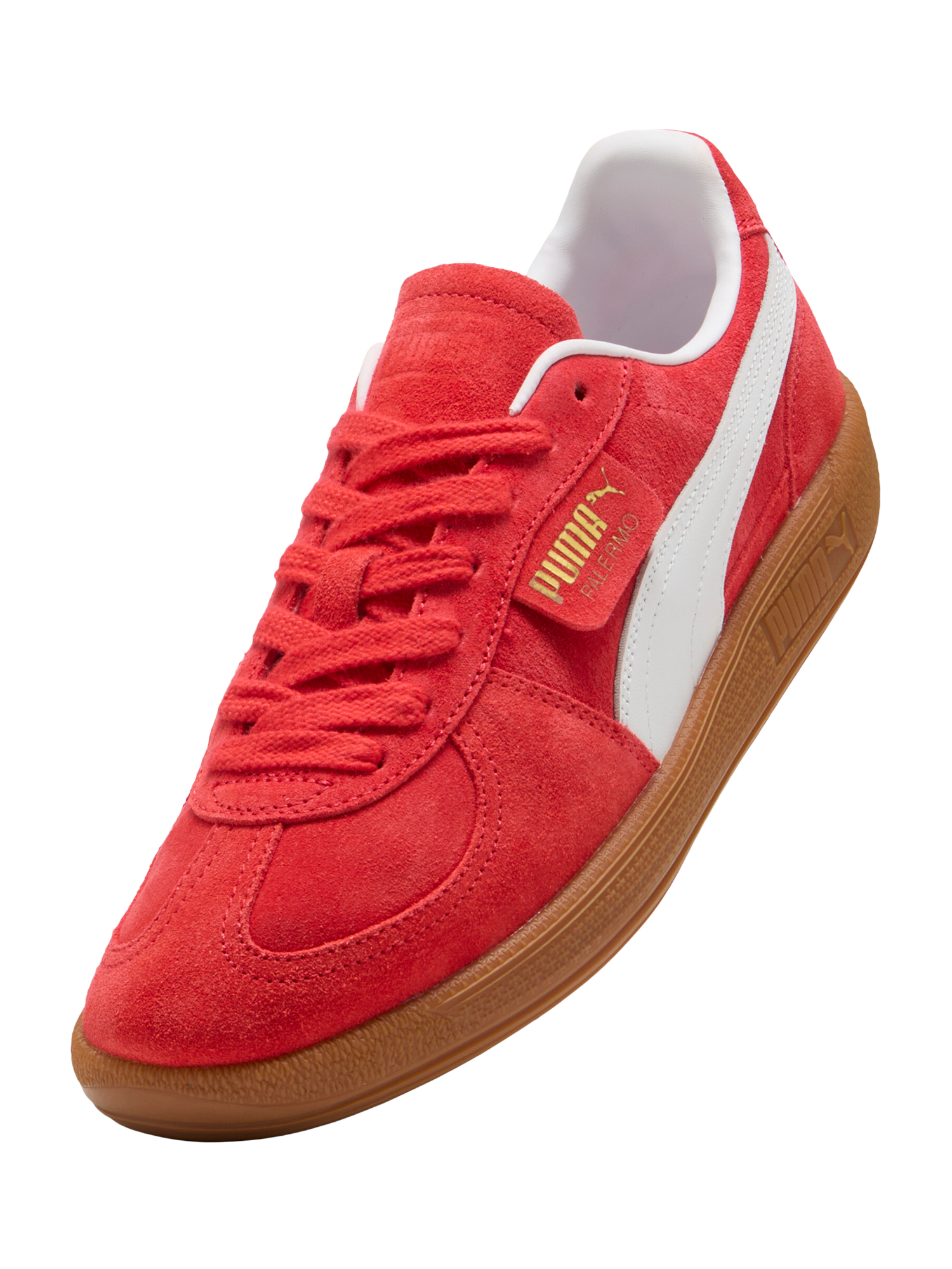 Product image 6 of 6, which shows PUMA Palermo Trainers, Red/White, 4
