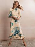 Mint Velvet Neutral Palm Print Midi Dress