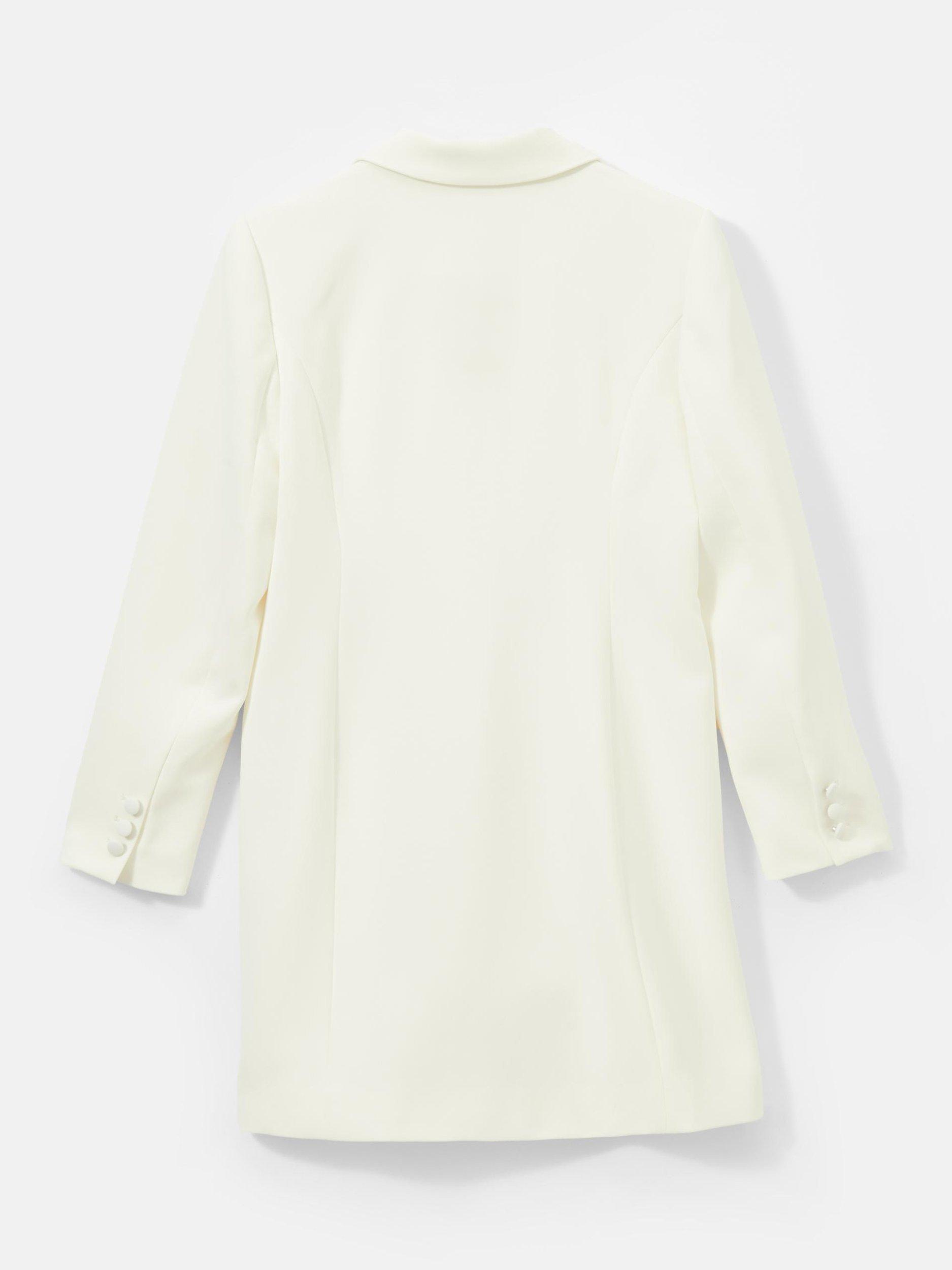 Product image 8 of 8, which shows Mint Velvet Long Sleeve Blazer Mini Dress, White Ivory, 6