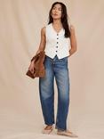 Mint Velvet Cotton Blend Barrel Leg Jeans