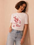 Mint Velvet Cotton Lobster Graphic T-Shirt