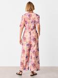 Whistles Floral Button Front Jumpsuit, Pink/Multi
