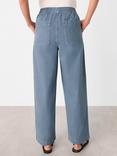 Whistles Contrast Stitch Trousers, Blue